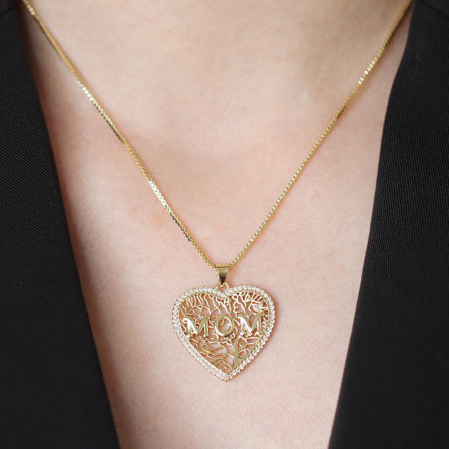 Hollow out mother's day diy jewelry necklace pendant (without chain)