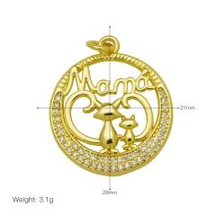 Hollow out heart MAMA mom letter copper pendant diy jewelry accessory(without chain)
