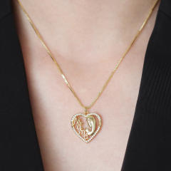 Hollow out heart MAMA mom letter copper pendant diy jewelry accessory(without chain)
