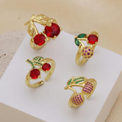 18KG sweet diamond cherry copper rings