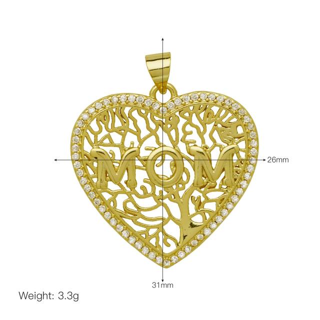 Hollow out mother's day diy jewelry necklace pendant (without chain)