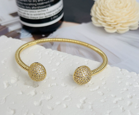 Fashion inlaid zircon earrings ball bead copper earrings studs