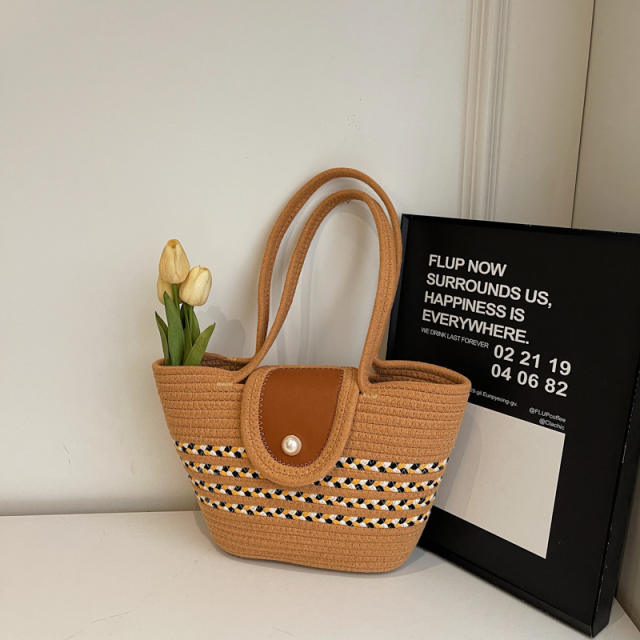 2020 handmade woven pattern beach bag tote bag