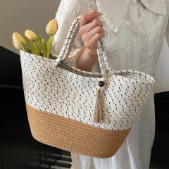 2025 handmade woven large capactiy beach bag tote bag