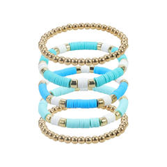 Summer colorful clay beads layer bracelet beach bracelet vacation jewelry