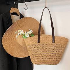 2025 summer holiday vacation large capactiy beach bag tote bag straw hat