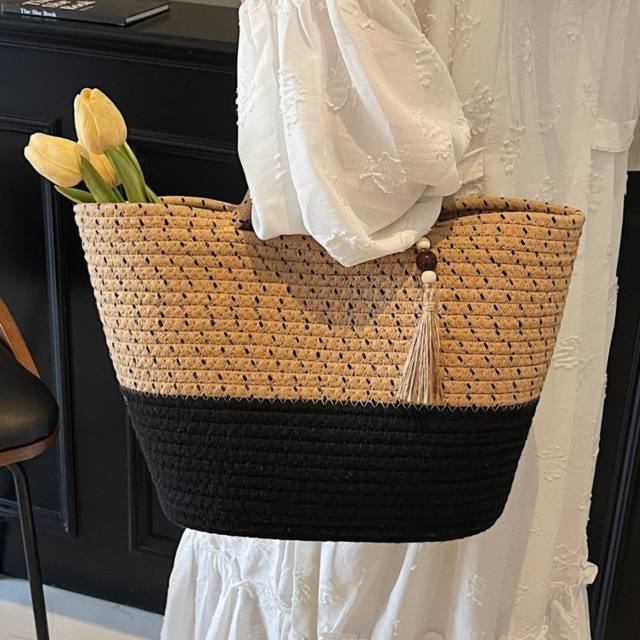 2025 handmade woven large capactiy beach bag tote bag