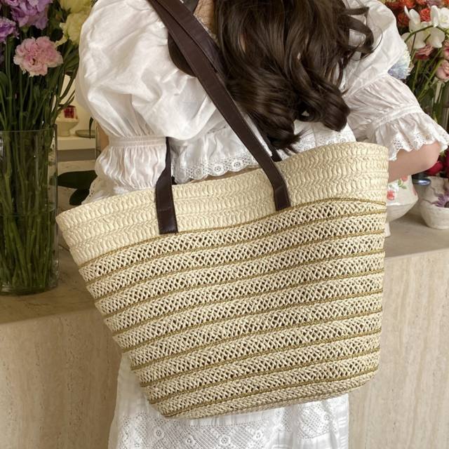 2025 summer holiday vacation large capactiy beach bag tote bag straw hat