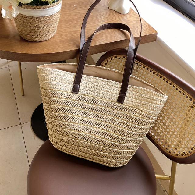 2025 summer holiday vacation large capactiy beach bag tote bag straw hat