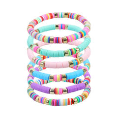Summer colorful clay beads layer bracelet beach bracelet vacation jewelry
