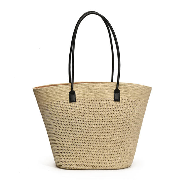 South Korea Foldable Big-brim Sunshade Hat for Seaside Vacation All-match Straw Hat Beach Bag Large Capacity Straw Bag