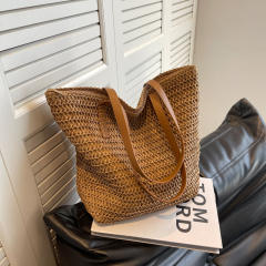 2025 concise design straw beach bag tote bag