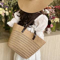 2025 summer holiday vacation large capactiy beach bag tote bag straw hat