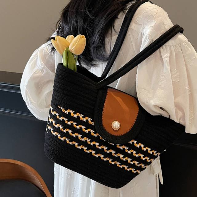 2020 handmade woven pattern beach bag tote bag