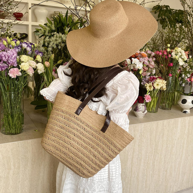 2025 summer holiday vacation large capactiy beach bag tote bag straw hat