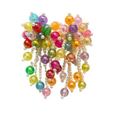 Romantic summer handmade bead flower tassel earrings