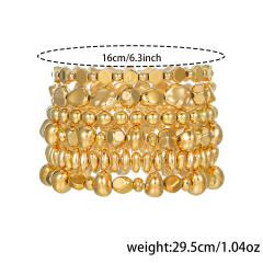 6pcs set irregular CCB bead layer bracelet