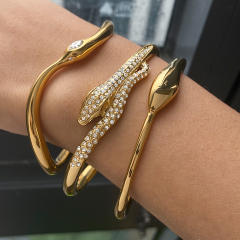 18KG classic snake diamond stainless steel bangle cuff bangle