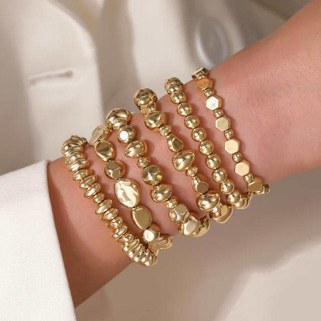 6pcs set irregular CCB bead layer bracelet