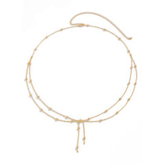 Hot girl metal thin chain stacked waist chain