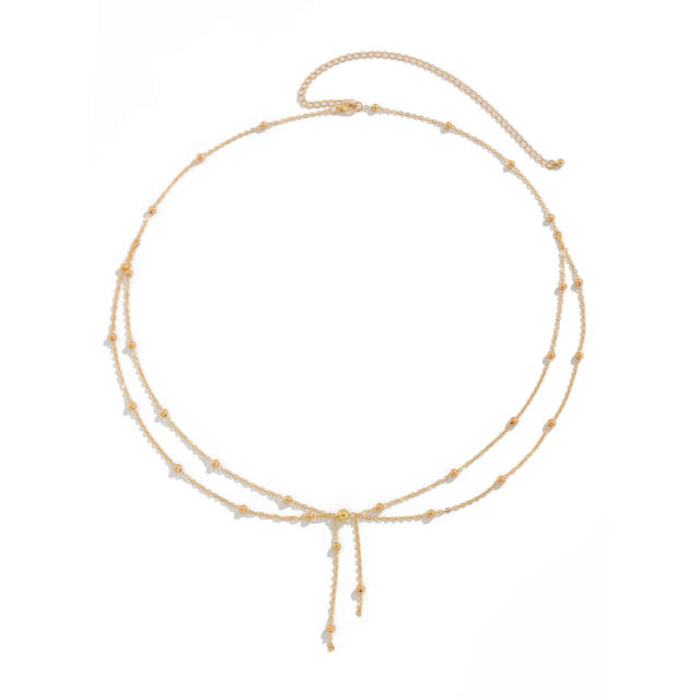 Hot girl metal thin chain stacked waist chain