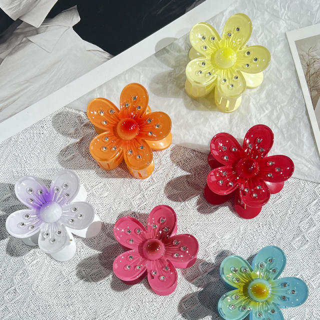 Gradient Candy Color Diamond Egg Flower hair clips hair claw clips