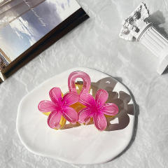 AB bright two-color flower hairpin hair claw clips