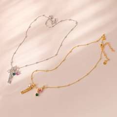 Zirconia Mother's Day Gift for Women mama letter copper necklace