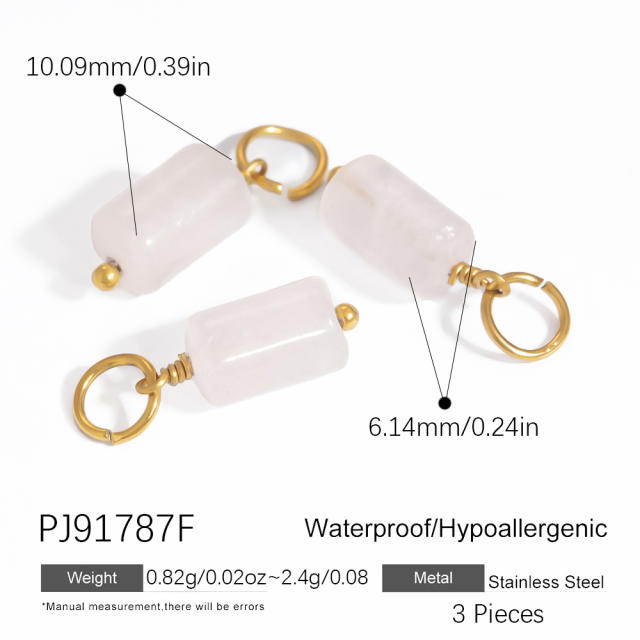 Natural stone jewelry accessories handmade DIY stainless steel pendant necklace bracelet earrings accessories