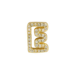 Hot sale diamond hollow initial letter charm diy copper bracelet