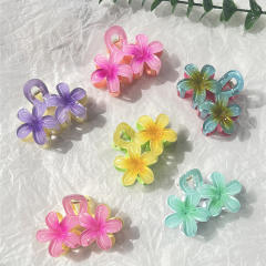 AB bright two-color flower hairpin hair claw clips