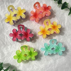 AB bright two-color flower hairpin hair claw clips