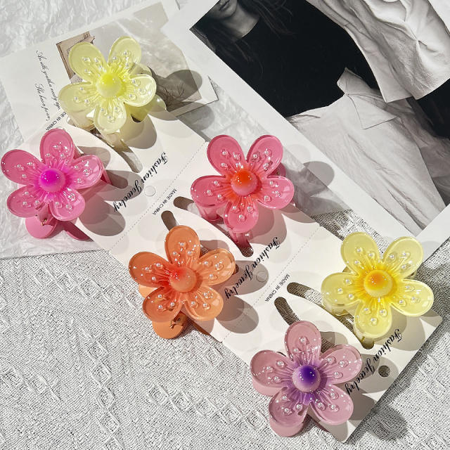 Gradient Candy Color Diamond Egg Flower hair clips hair claw clips
