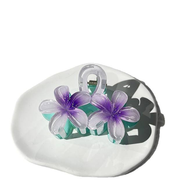 AB bright two-color flower hairpin hair claw clips