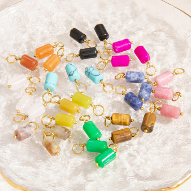 Natural stone jewelry accessories handmade DIY stainless steel pendant necklace bracelet earrings accessories