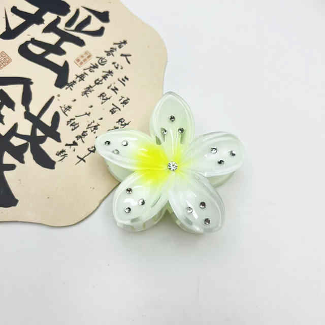 Rhinestone hot sale flower Acrylic hair clips hair claw clips 8CM