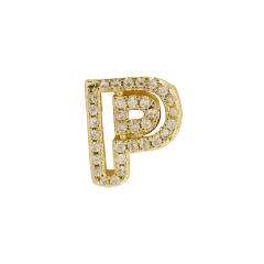 Hot sale diamond hollow initial letter charm diy copper bracelet