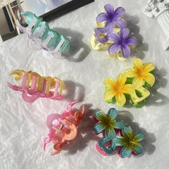 AB bright two-color flower hairpin hair claw clips