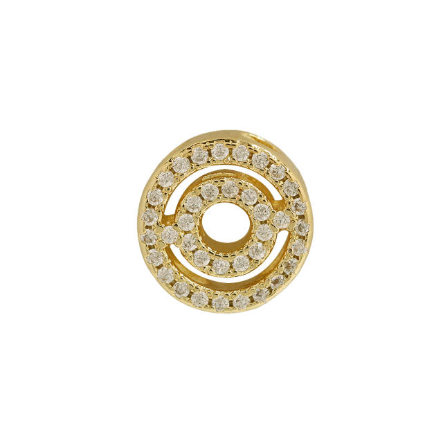 Hot sale diamond hollow initial letter charm diy copper bracelet