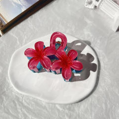 AB bright two-color flower hairpin hair claw clips