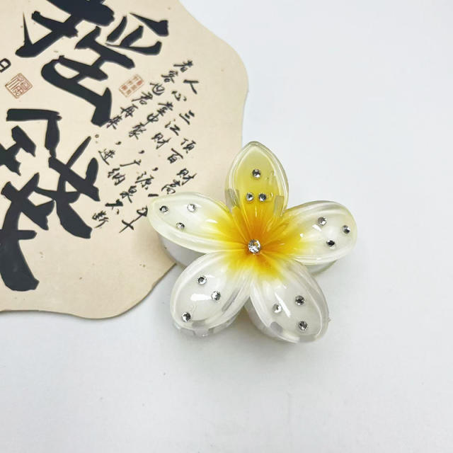Rhinestone hot sale flower Acrylic hair clips hair claw clips 8CM