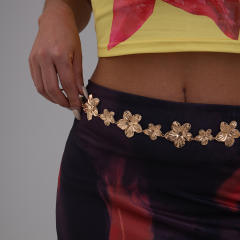 Personalized three-dimensional flower waist chain body chain women