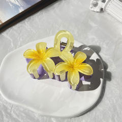 AB bright two-color flower hairpin hair claw clips