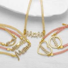 Hot sale hollow out heart diamond mother's day bracelet