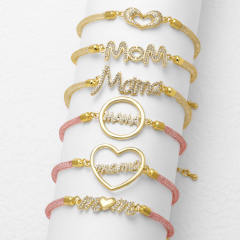 Hot sale hollow out heart diamond mother's day bracelet