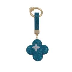 New creative diamond-encrusted four-leaf clover DIY keychain