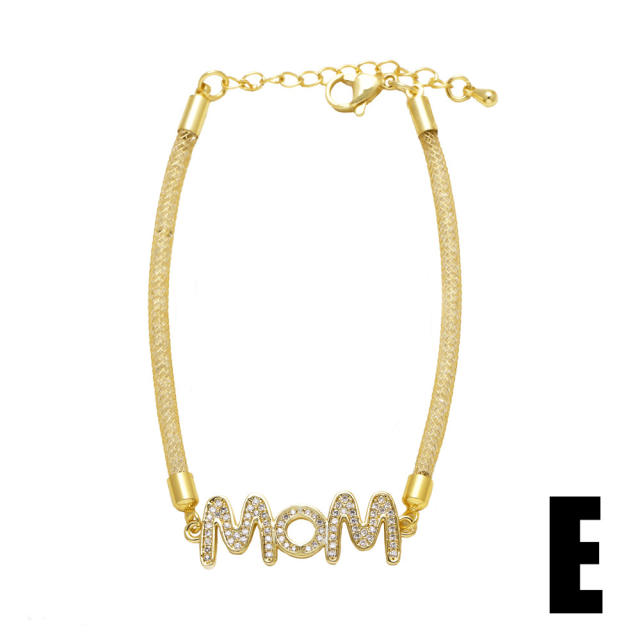 Hot sale hollow out heart diamond mother's day bracelet