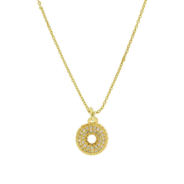 New 18k brass micro-inlaid bubble letter small size 26 English letters initial letter pendant necklace