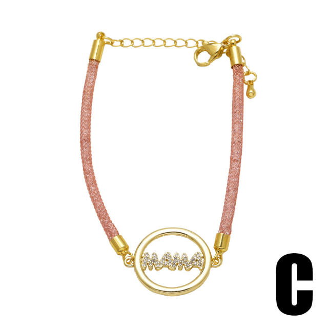 Hot sale hollow out heart diamond mother's day bracelet