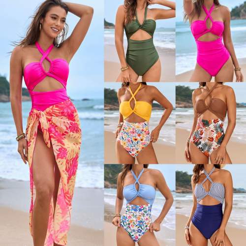 2025 New Strap One-piece Foreign Trade Swimsuit
